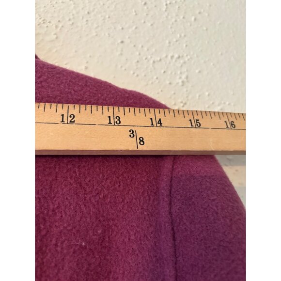 Massimo Dutti Womens Burgundy Wool Blend Long Coat Open Front Size M Side Pocket - Picture 8 of 11